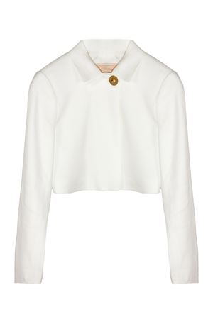 White linen-blend jacket ELISABETTA FRANCHI KIDS | EFGC0780LI0090004